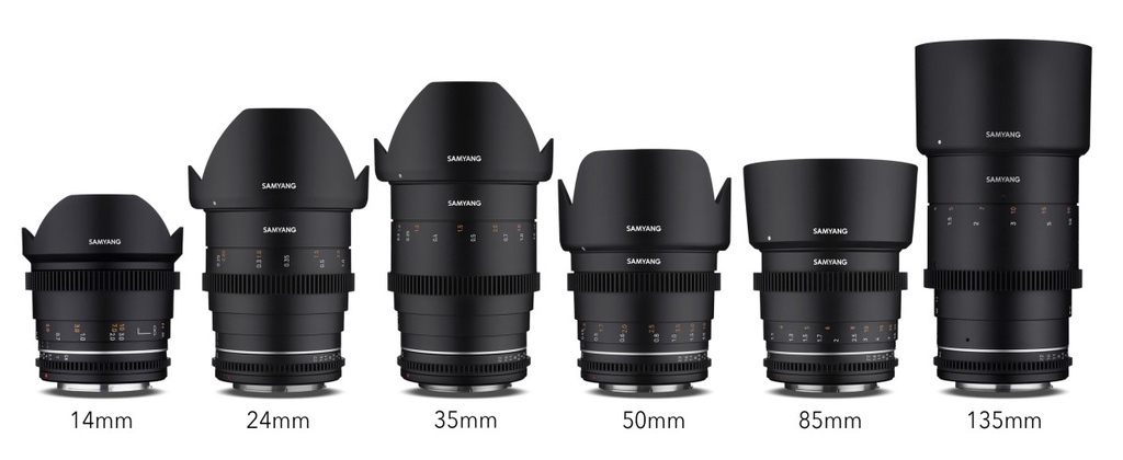Samyang VDSLR MK2 Cinema Lens KIT 6 Lenses (14, 24, 35, 50, 85, 135mm)