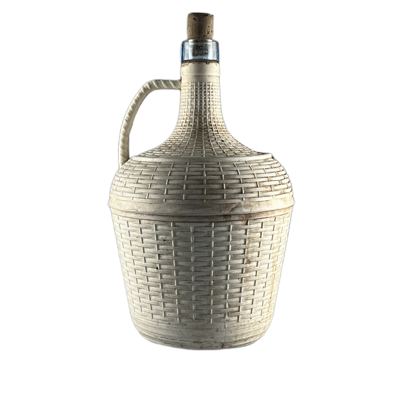 Garrafão de vidro com plástico branco - 654602
