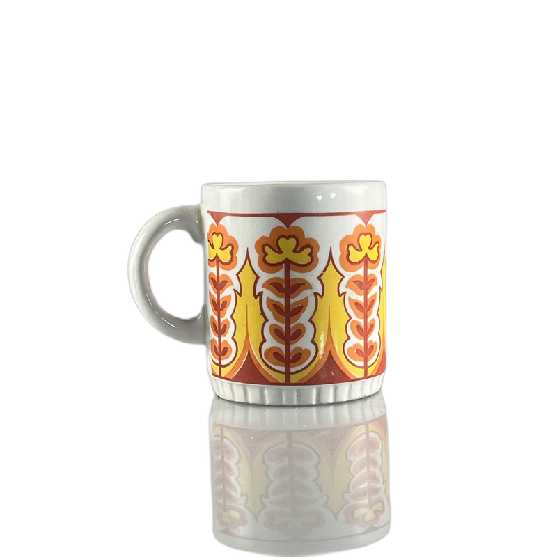 Caneca branca flores laranja - 788032
