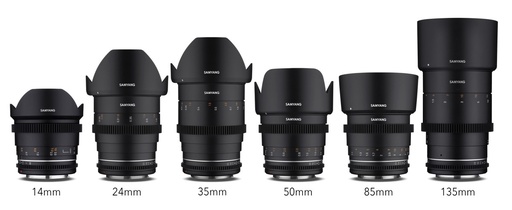 Samyang VDSLR MK2 Cinema Lens KIT 6 Lenses (14, 24, 35, 50, 85, 135mm)