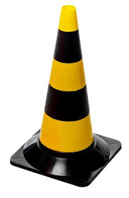 Cones de Sinalização Grandes Preto/Amarelo