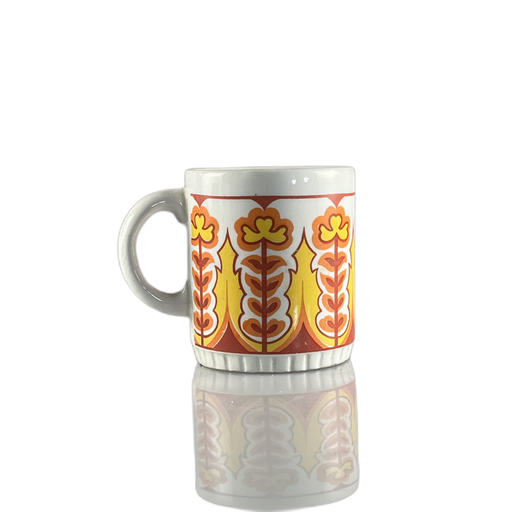 [788032] Caneca branca flores laranja - 788032